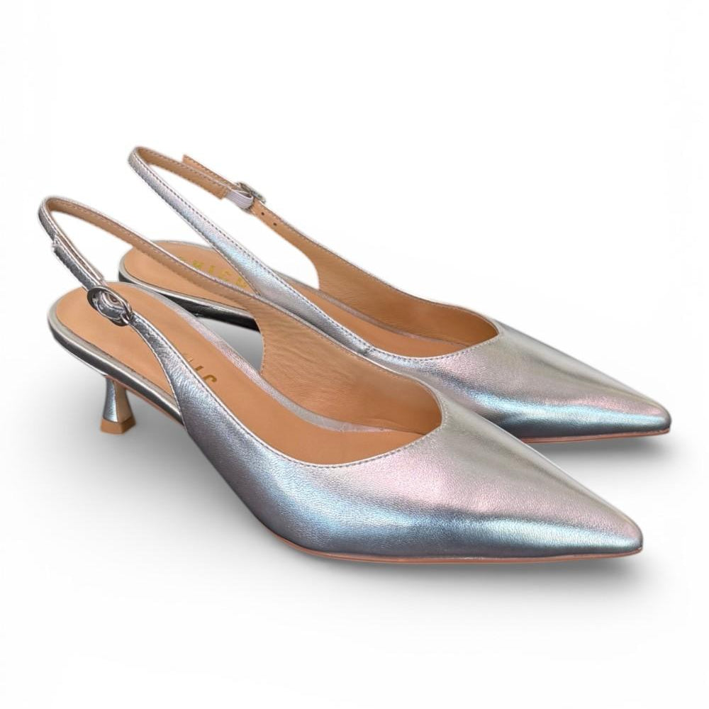 Slingback laminata argento T50 Chiconic 