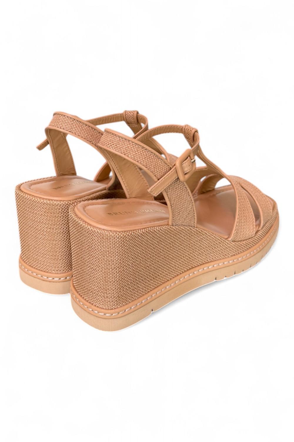 Sandalo rafia grano zeppa 90 Bruno Premi<BR/> 