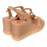 Sandalo rafia grano zeppa 90 Bruno Premi<BR/> 