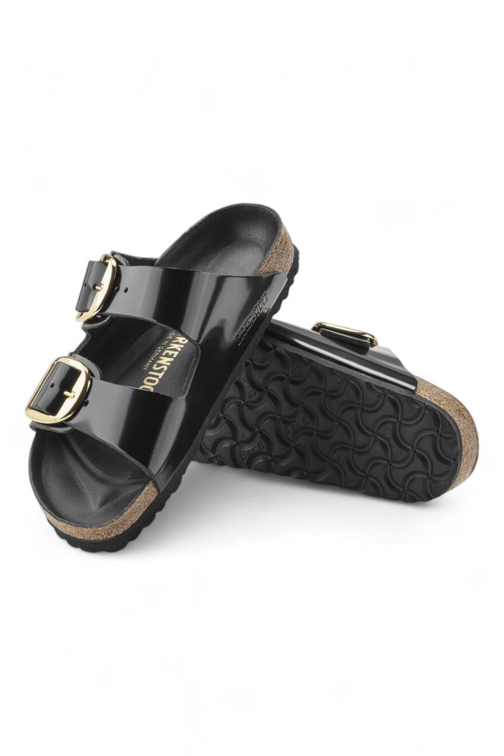Ciabatta Arizona Big Buckle Shine Black Birkenstock 1021476 