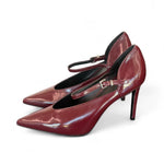 Decolté cinturino in pelle lucida bordeaux Chantal 