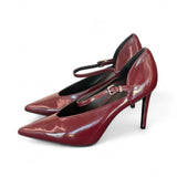 Decolté cinturino in pelle lucida bordeaux Chantal 