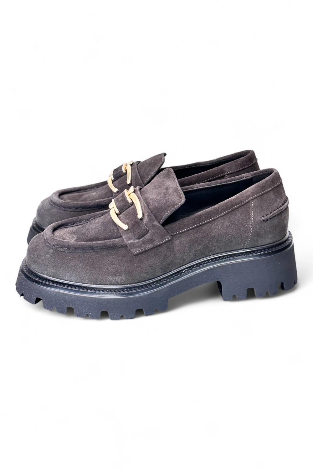 Mocassino donna Uma Parker camoscio pepe 