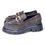 Mocassino donna Uma Parker camoscio pepe 