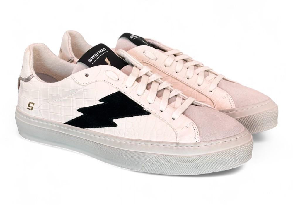 Sneaker uomo Stokton Blaze bianco ghiaccio nero 