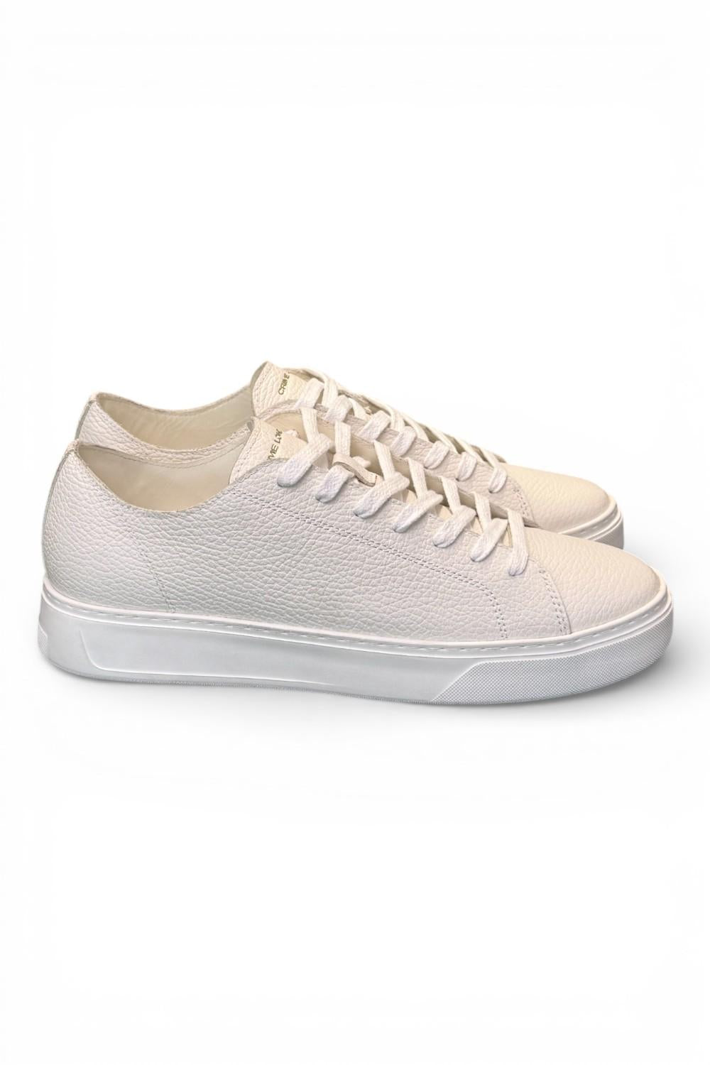 Sneaker pelle martellata bianca XL Crime London 