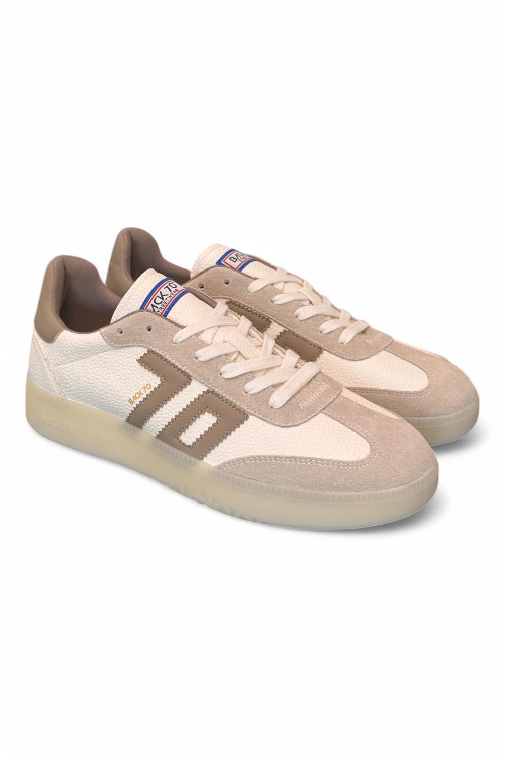 Sneaker uomo  Boston suede bianco beige Back 70<BR/> 