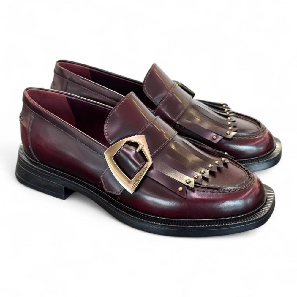 Mocassino frangia bordeaux Lorenzo Mari 