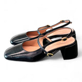 Slingback cintino naplak nero Les Autres tacco 50 