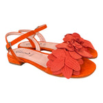 Sandalo fiore suede corallo Glam<BR/> 