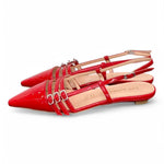 Slingback cintini vernice rossa  flat Les Autres<BR/> 