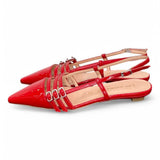 Slingback cintini vernice rossa  flat Les Autres<BR/> 