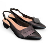 Slingback pelle nera Francesco B 