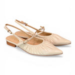 Slingback flat arricciata latte Chiconic 