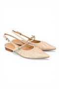 Slingback flat arricciata latte Chiconic