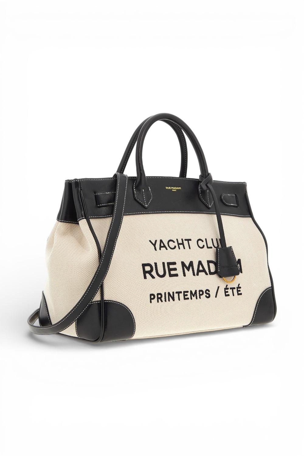 Shopping Riviera Tote bag beige black Rue Madam 