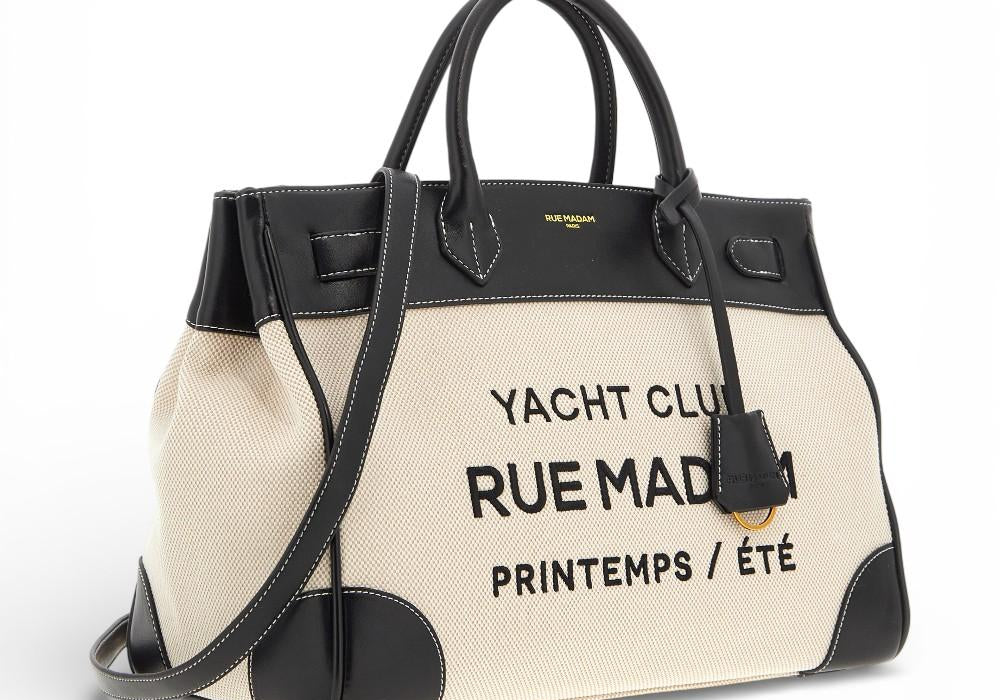 Shopping Riviera Tote bag beige black Rue Madam 