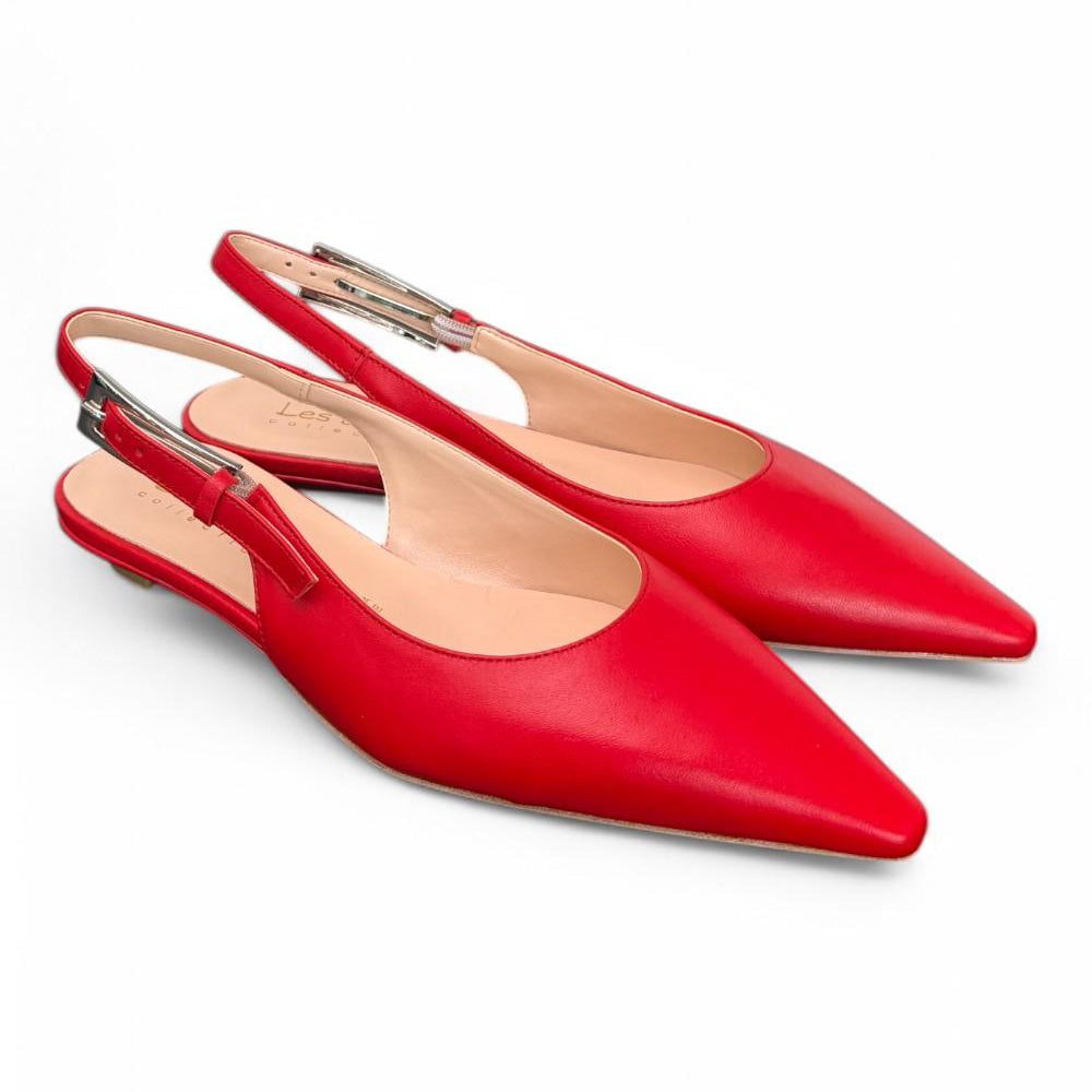 Slingback pelle rosso flat Les Autres<BR/> 