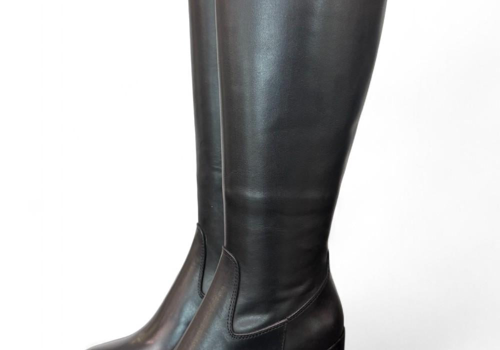 Stivale zip pelle nera tacco 60 Anima <BR/> 