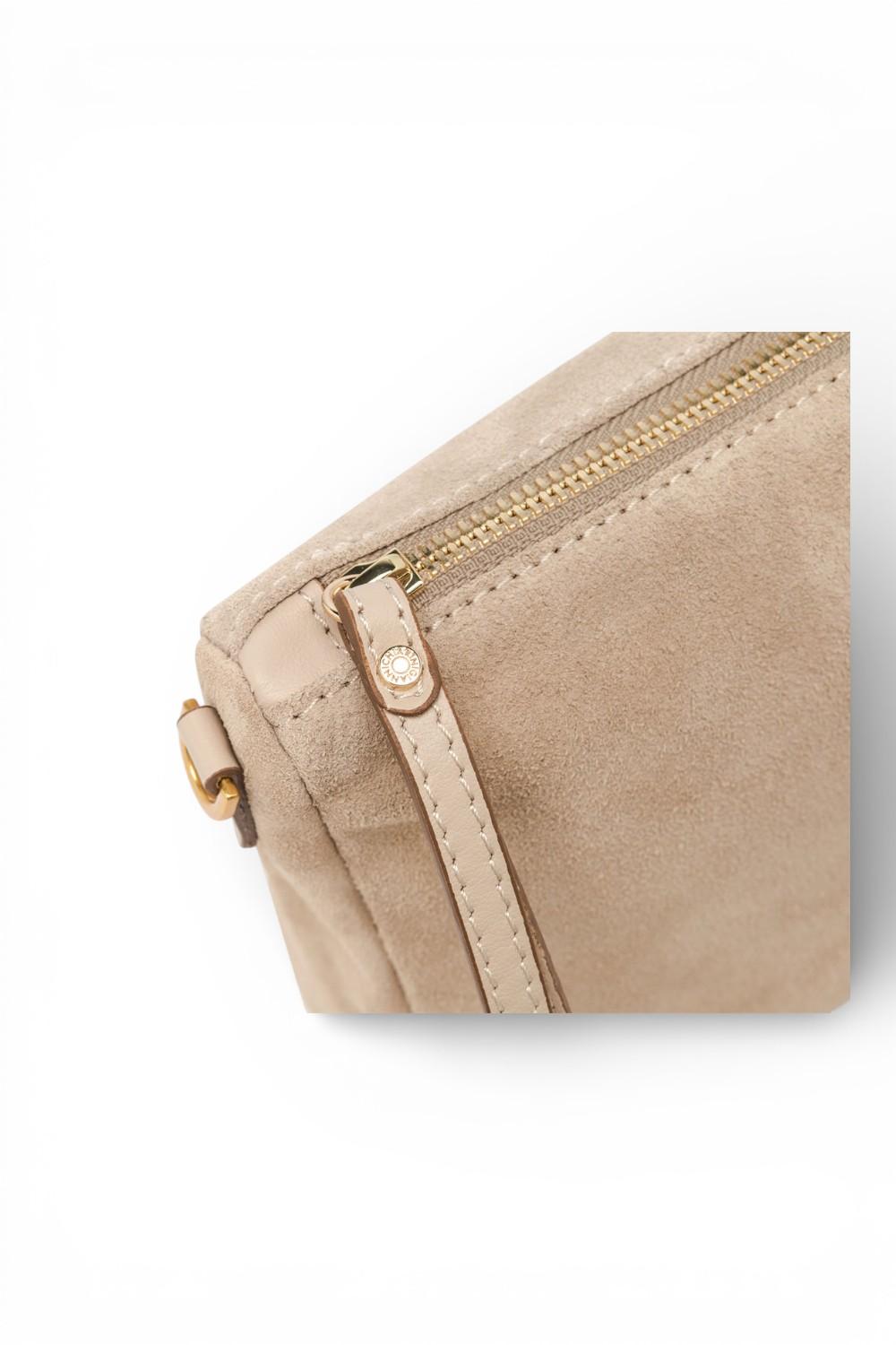 Pochette Nora suede nude Gianni Chiarini<BR/> 