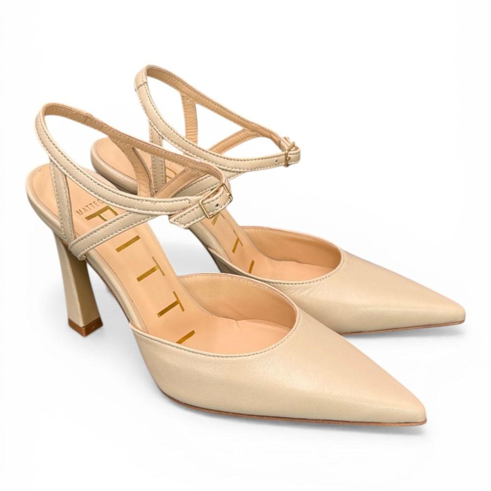 Slingback cintino pelle osso Matteo Pitti 