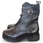 Anfibio pelle nera  con fibbia Mjus<BR/> 