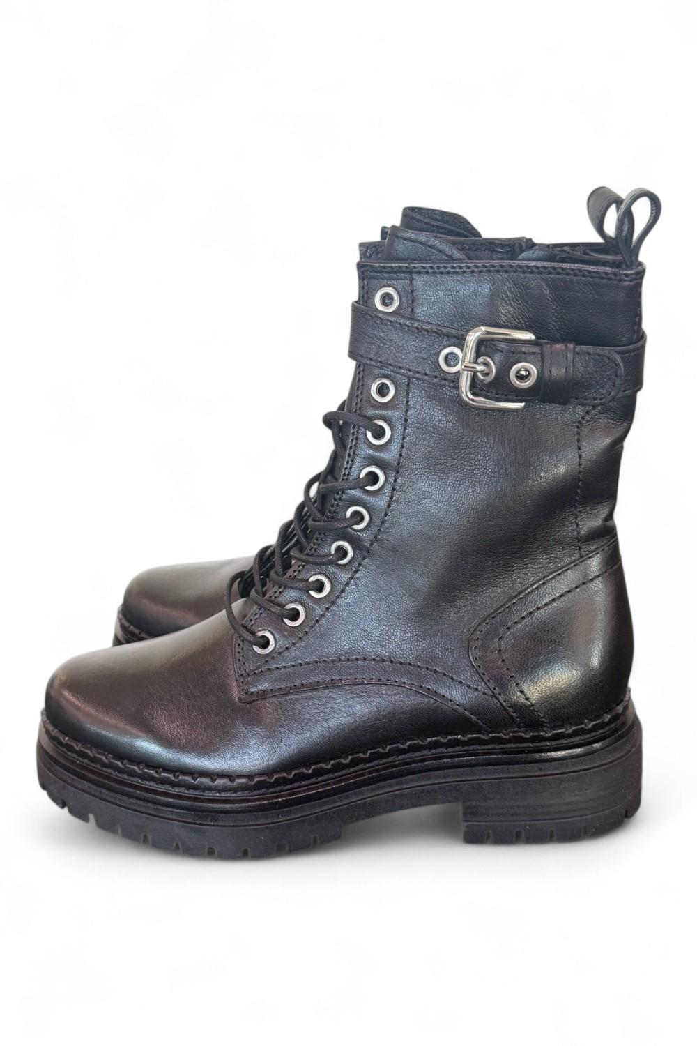 Anfibio pelle nera  con fibbia Mjus<BR/> 