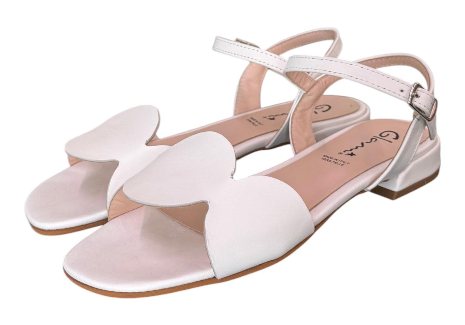 Sandalo cerchi pelle latte Glam<BR/> 
