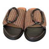 Ciabatta fibbia nero camel Noa Harmon 