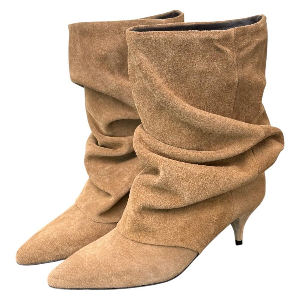 Stivaletto pieghe The icona suede taupe 