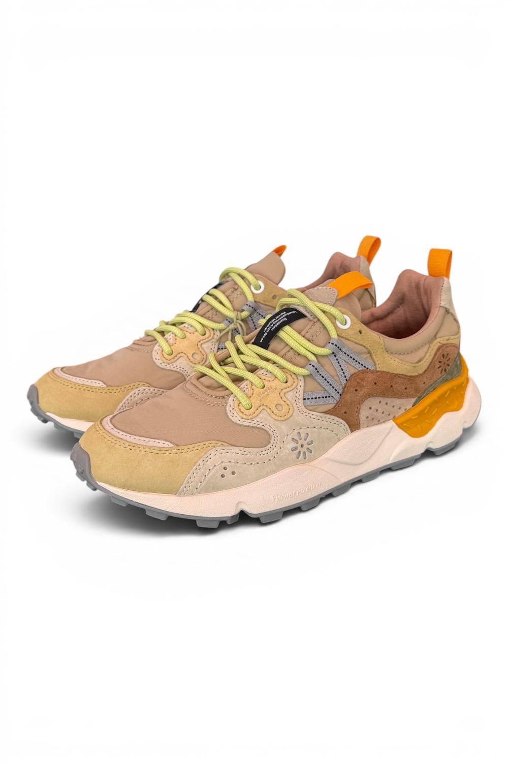 Sneaker uomo Yamano 3 1G15 beige yellow Flower Mountain 