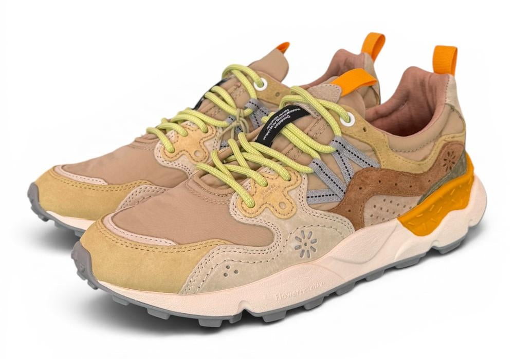 Sneaker uomo Yamano 3 1G15 beige yellow Flower Mountain 