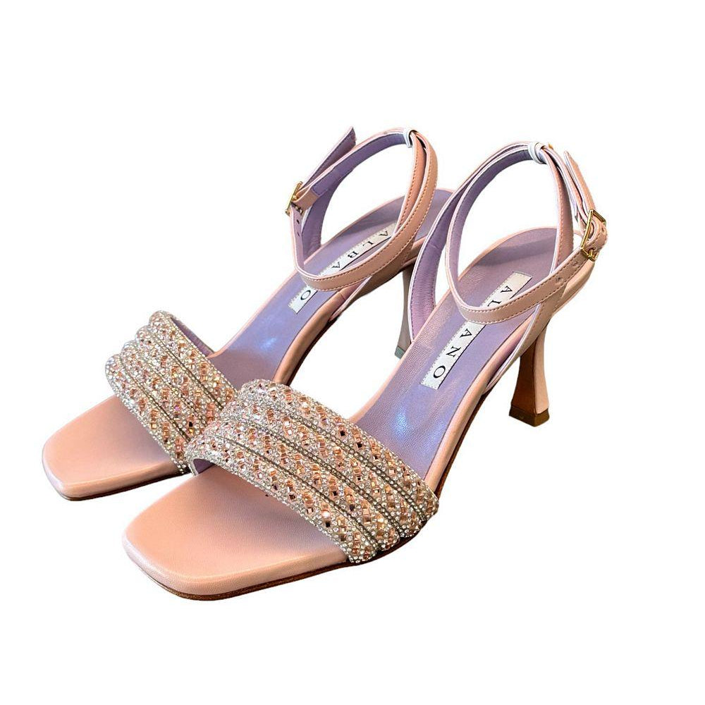 Sandalo fascia strass cipria Albano 