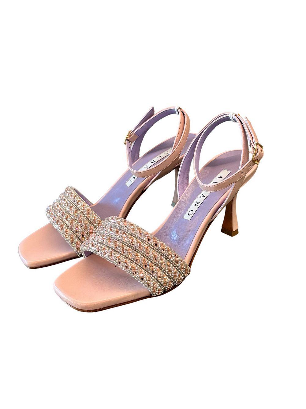 Sandalo fascia strass cipria Albano 
