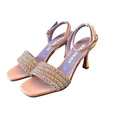 Sandalo fascia strass cipria Albano 