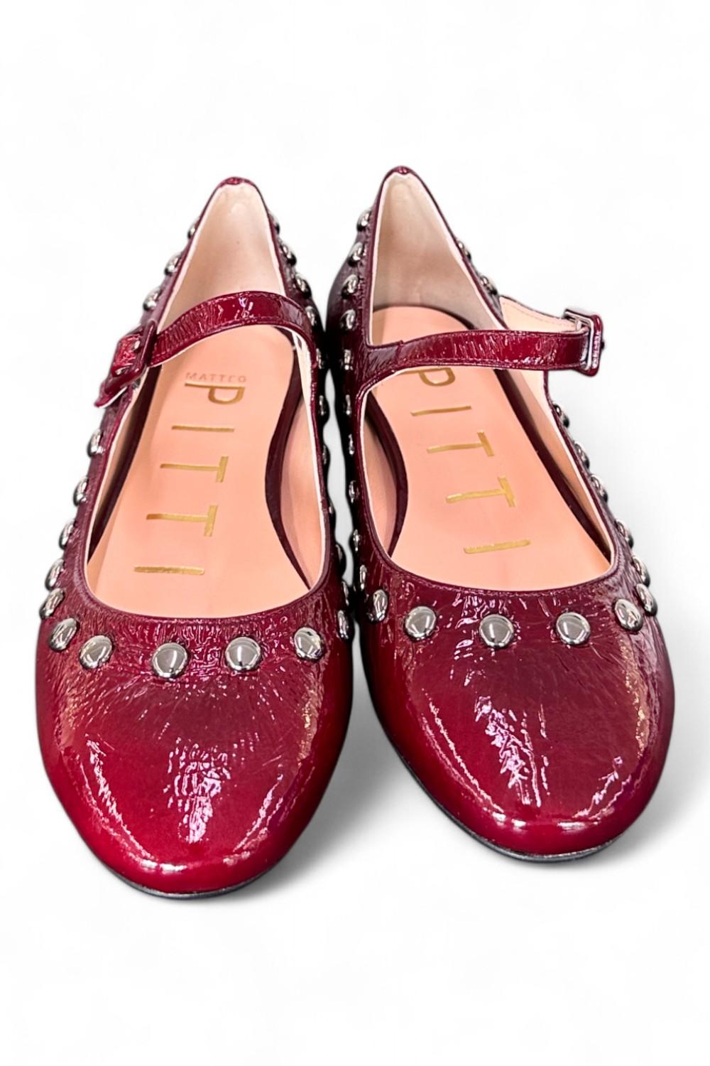 Ballerina borchie vernice bordeaux Matteo Pitti 