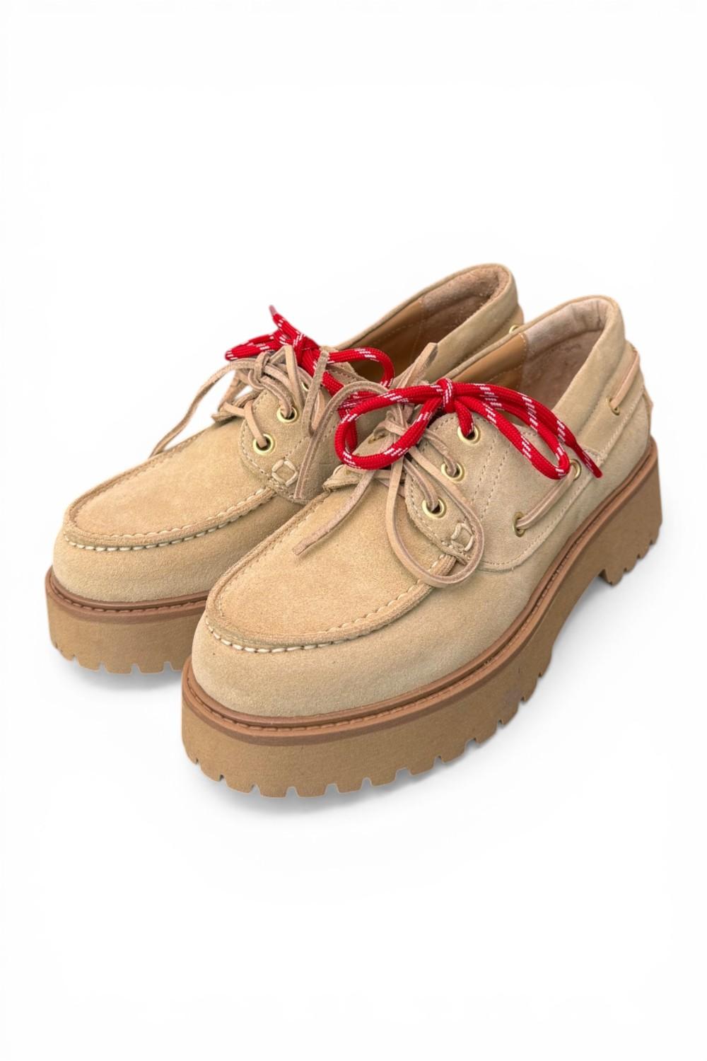 Scarpa barca XL suede beige Antica Bottega<BR/> 