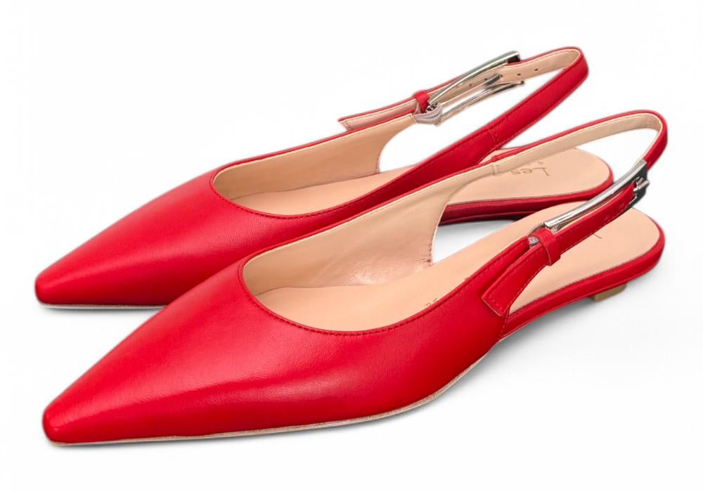 Slingback pelle rosso flat Les Autres<BR/> 