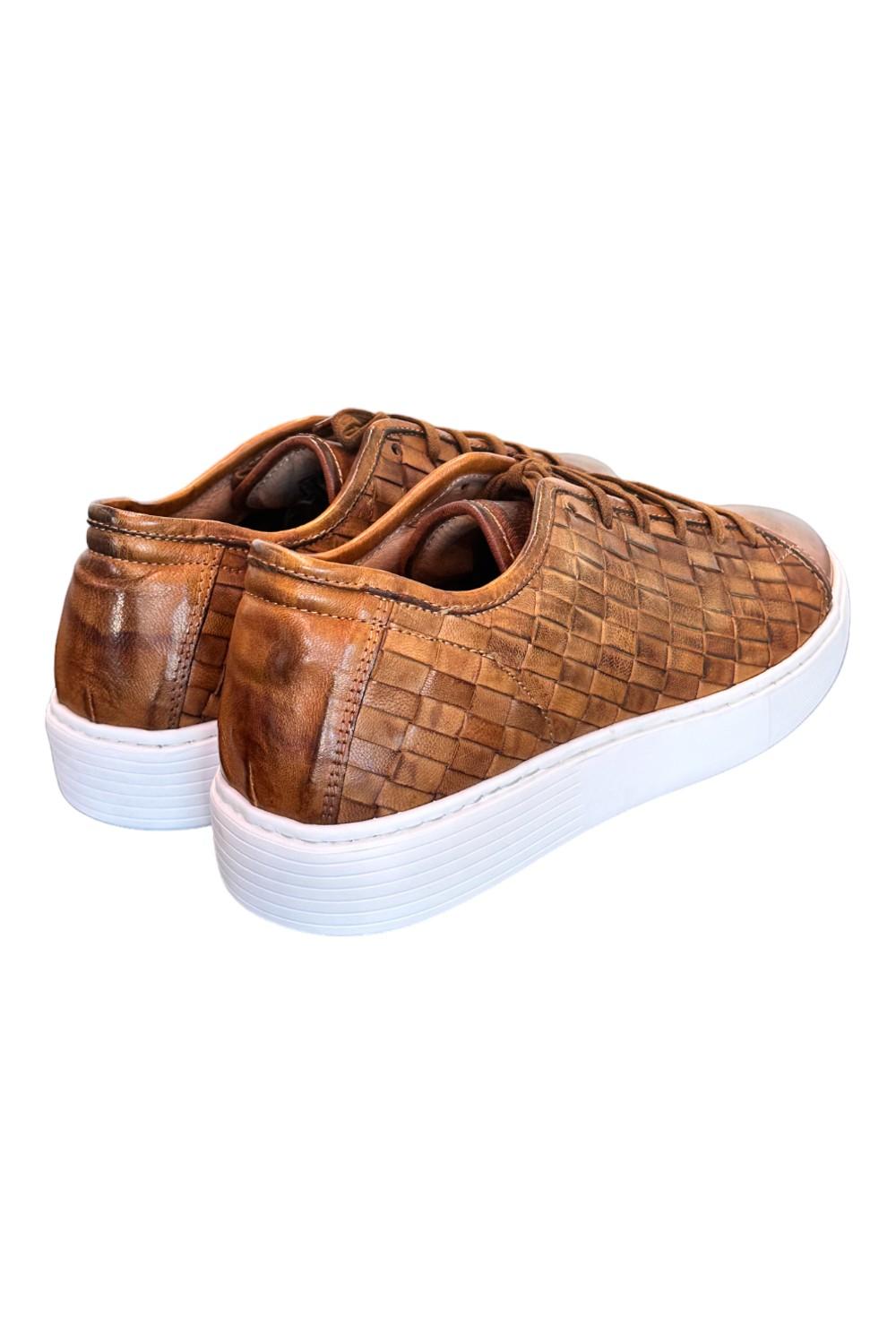 Sneaker uomo intrecciata cuoio Pawelks 