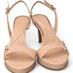 Sandalo Albano nude in vernice con plateau 