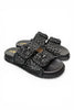 Ciabatta fasce pelle intrecciata nera Coral Bluw