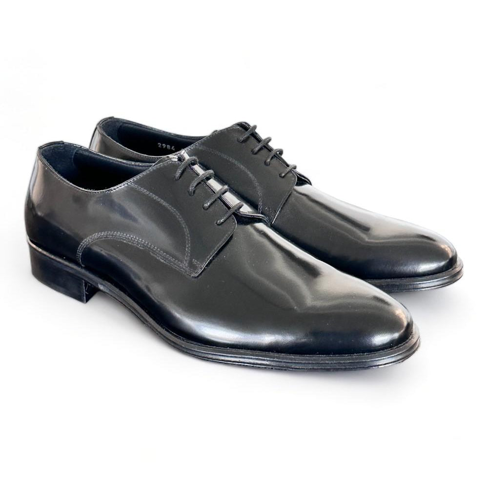 Scarpa allacciata liscia nera cerimonia 
