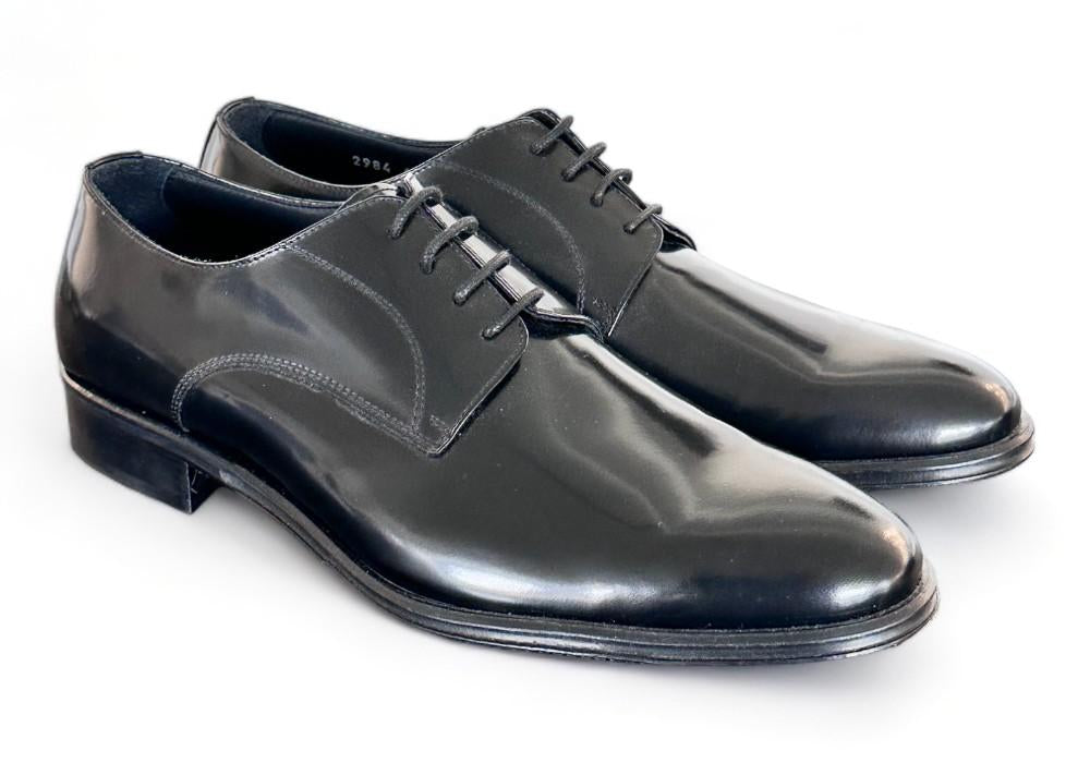 Scarpa allacciata liscia nera cerimonia 