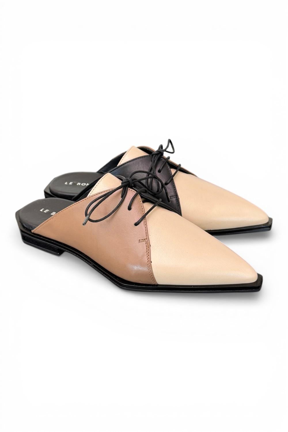 Sabot laccio pelle multicolore beige Le Bohemien 