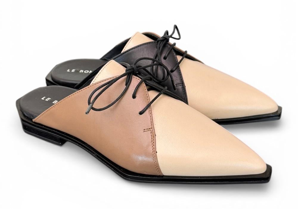 Sabot laccio pelle multicolore beige Le Bohemien 