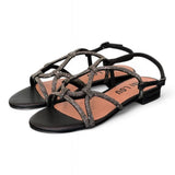 Sandalo incroci strass nero Bibi Lou<BR/> 