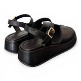 Sandalo fascia pelle nera Z50 Frau 