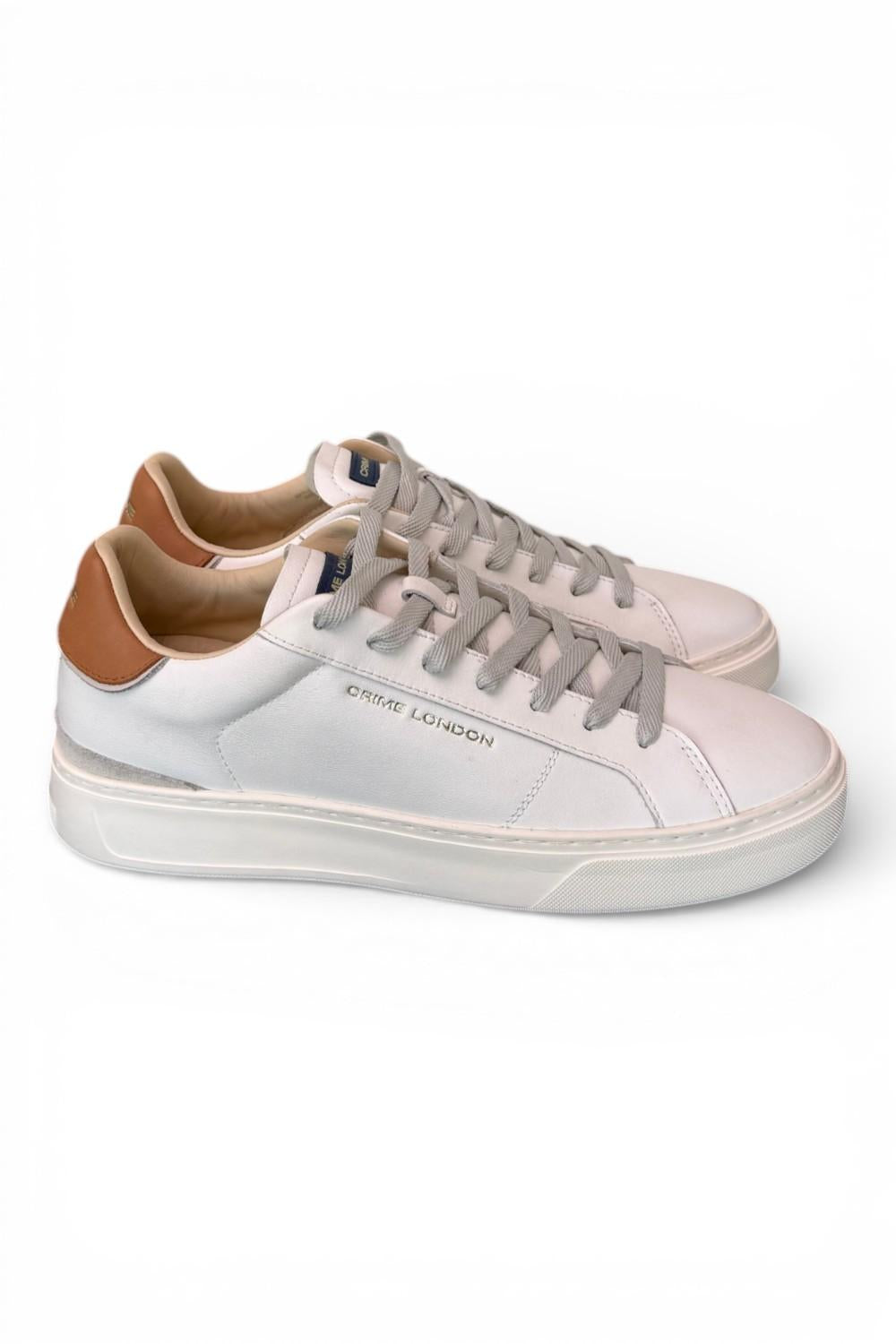 Sneaker pelle bianca cuoio XL Crime London 