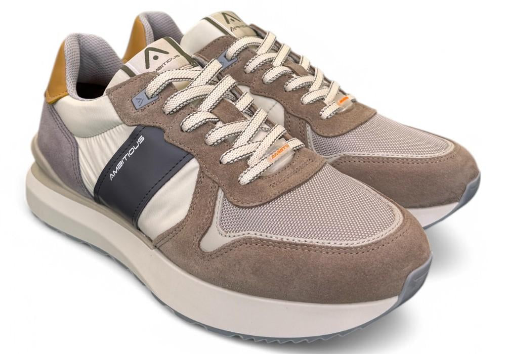 Sneaker running bianco beige Ambitious<BR/> 