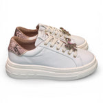 Sneaker donna pelle gesso gioiello fiocco Stokton<BR/> 